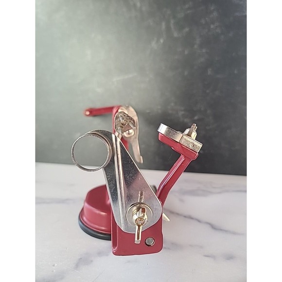 Apple Potato Peeler Corer By Peel Away Durable Metal Heavy Duty Red W Chrome - Picture 3 of 10